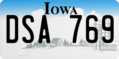 IA license plate DSA769