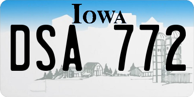 IA license plate DSA772