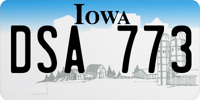 IA license plate DSA773