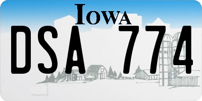 IA license plate DSA774