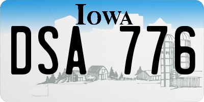 IA license plate DSA776