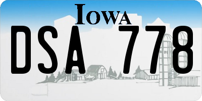 IA license plate DSA778
