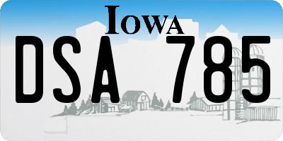 IA license plate DSA785