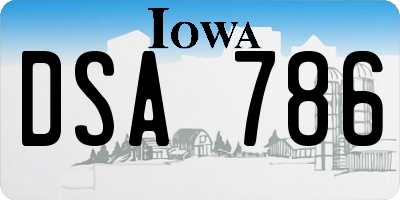 IA license plate DSA786