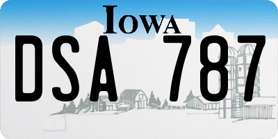 IA license plate DSA787