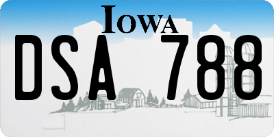 IA license plate DSA788