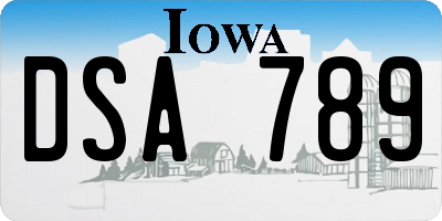 IA license plate DSA789