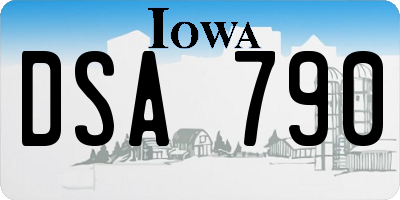 IA license plate DSA790