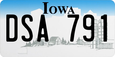 IA license plate DSA791