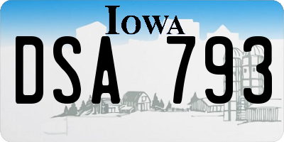 IA license plate DSA793