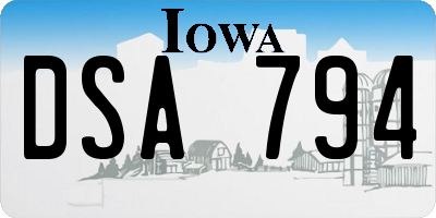 IA license plate DSA794