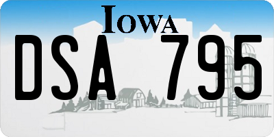 IA license plate DSA795