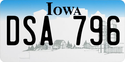 IA license plate DSA796