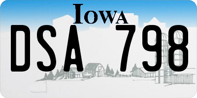 IA license plate DSA798
