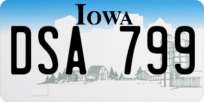 IA license plate DSA799