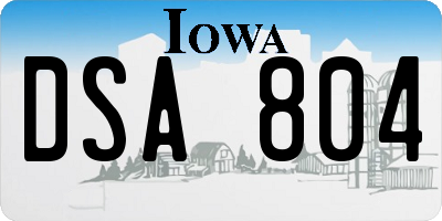 IA license plate DSA804