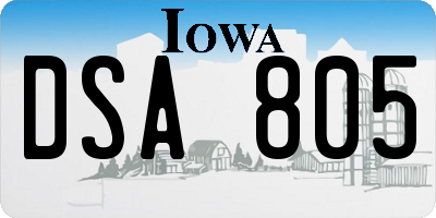 IA license plate DSA805