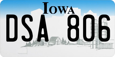 IA license plate DSA806