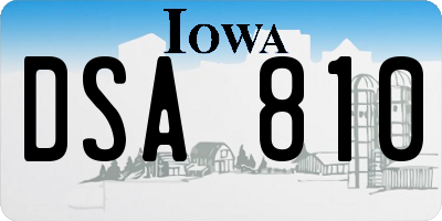 IA license plate DSA810