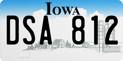 IA license plate DSA812