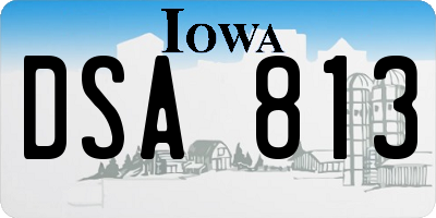 IA license plate DSA813