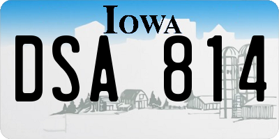 IA license plate DSA814