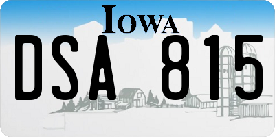 IA license plate DSA815