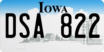 IA license plate DSA822