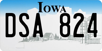 IA license plate DSA824