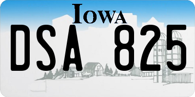 IA license plate DSA825