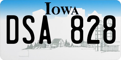 IA license plate DSA828