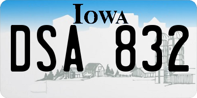 IA license plate DSA832