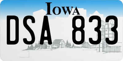 IA license plate DSA833