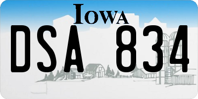 IA license plate DSA834