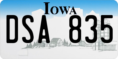 IA license plate DSA835