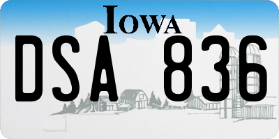 IA license plate DSA836