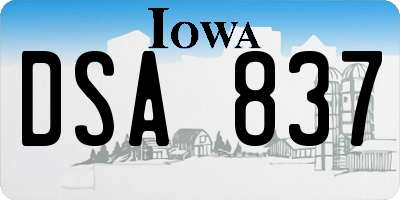 IA license plate DSA837