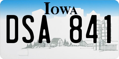 IA license plate DSA841