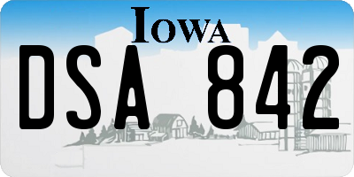 IA license plate DSA842