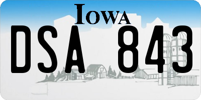 IA license plate DSA843