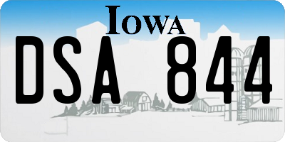 IA license plate DSA844