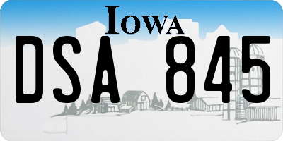 IA license plate DSA845