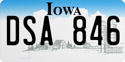 IA license plate DSA846