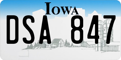 IA license plate DSA847