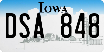 IA license plate DSA848