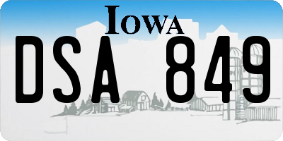 IA license plate DSA849