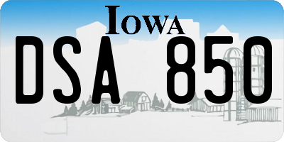 IA license plate DSA850