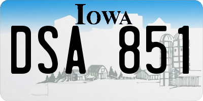 IA license plate DSA851