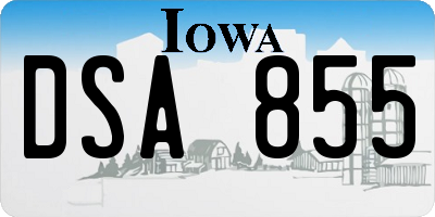 IA license plate DSA855