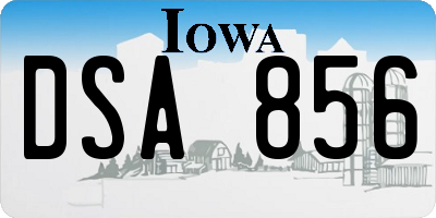 IA license plate DSA856